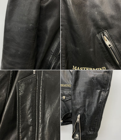 MASTERMIND WORLD マスターマインド ワールド ライダースジャケット ブラック レザー MW22S09-BL018-700 メンズ SIZE L