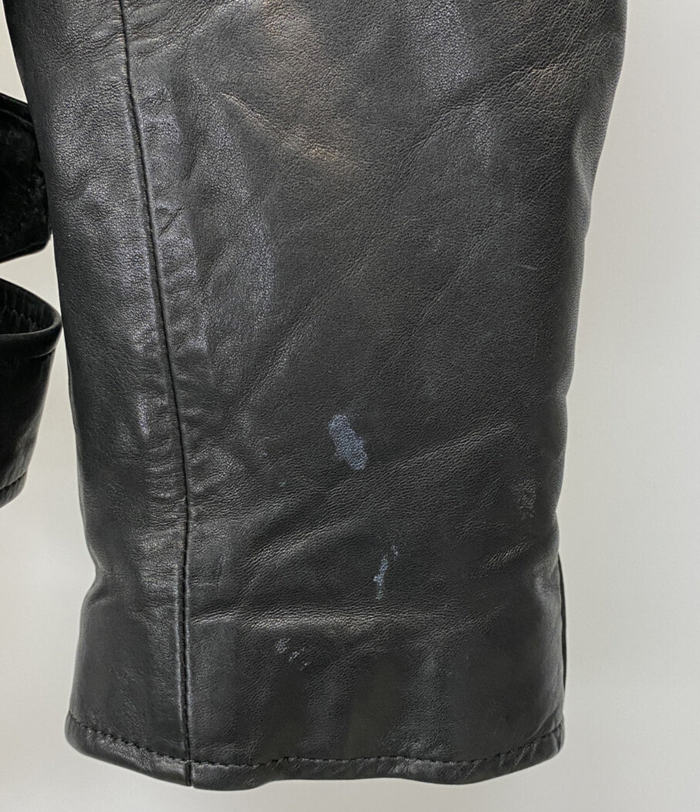 MASTERMIND WORLD マスターマインド ワールド ライダースジャケット ブラック レザー MW22S09-BL018-700 メンズ SIZE L