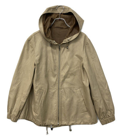 WEEKEND MAXMARA ジャケット フードレザージップアップ ベージュ レディース SIZE 36 マックスマーラウィークエンド
