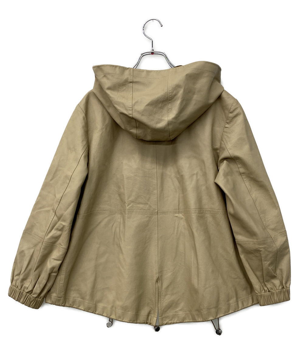 WEEKEND MAXMARA ジャケット フードレザージップアップ ベージュ レディース SIZE 36 マックスマーラウィークエンド