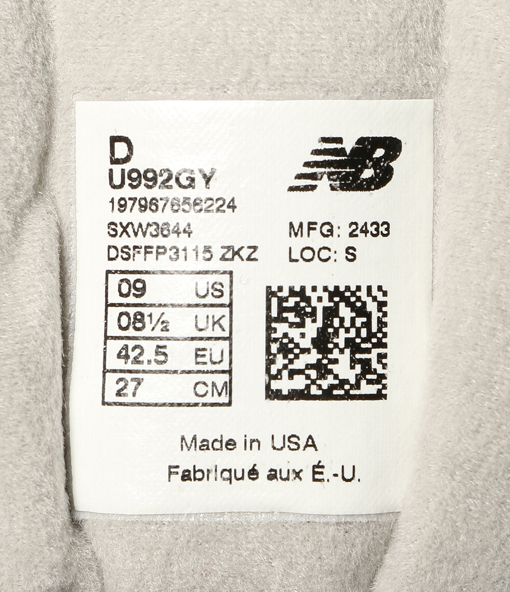 美品 new balance スニーカー スエード U992GY メンズ SIZE 27cm ニューバランス