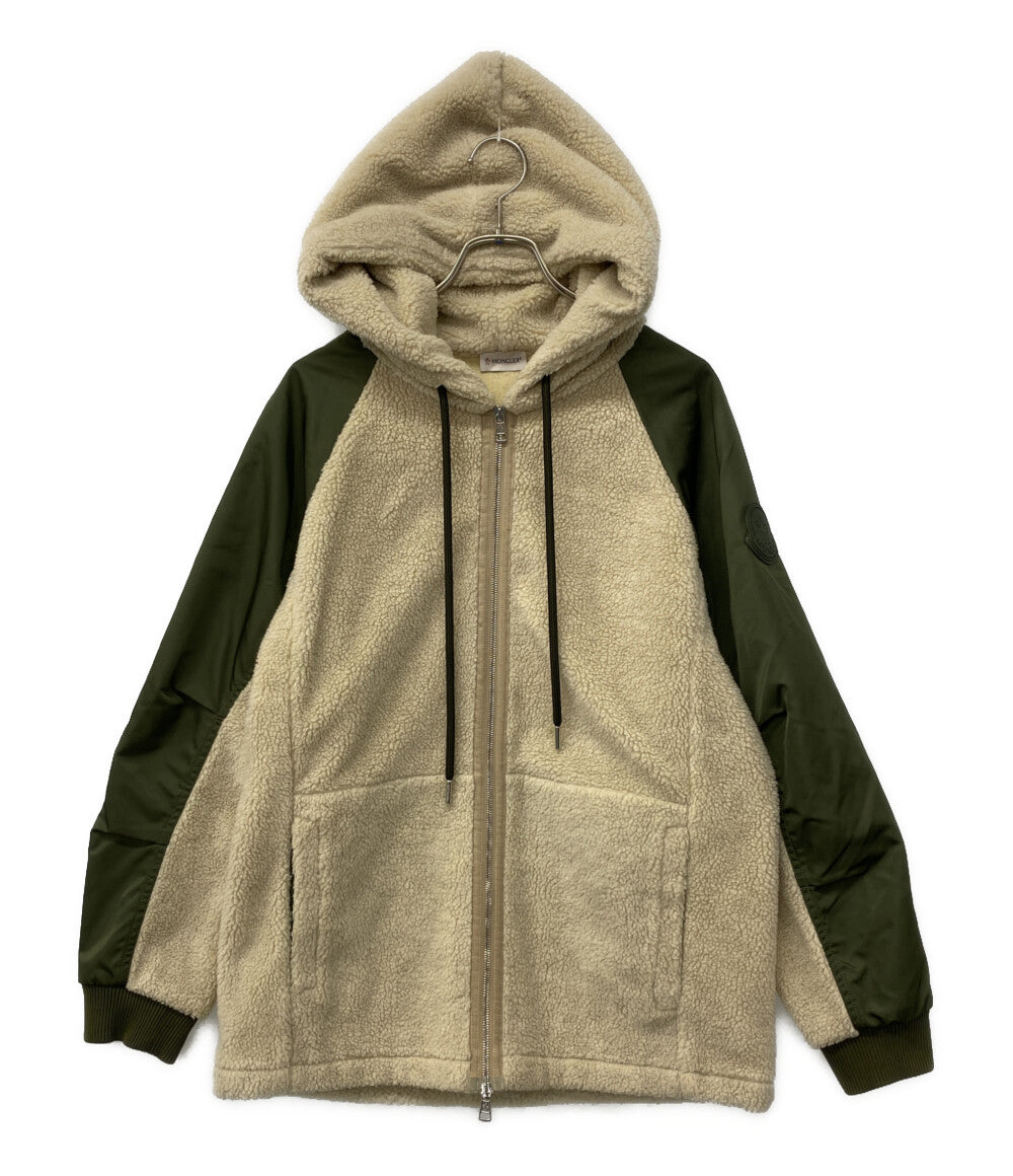 MONCLER ボアブルゾン フード 切替 MAGLIA CARDIGAN マグリア 21AW メンズ SIZE L モンクレール