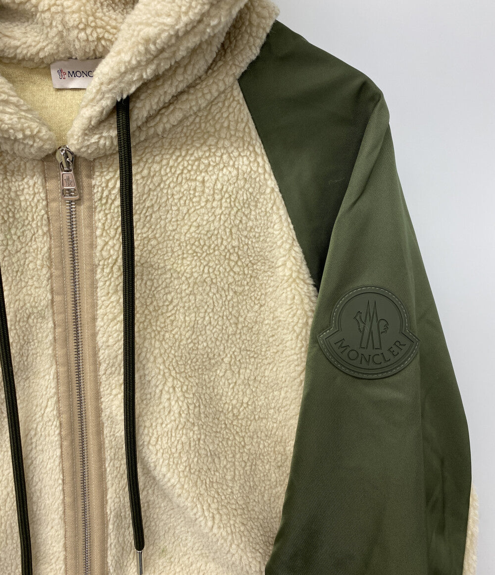 MONCLER ボアブルゾン フード 切替 MAGLIA CARDIGAN マグリア 21AW メンズ SIZE L モンクレール