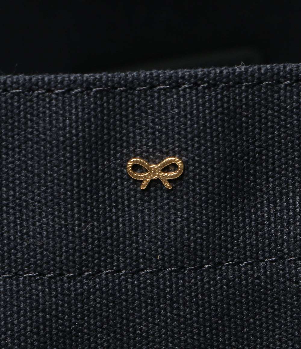 美品 ANYA HINDMARCH トートバッグ CARRY ONロゴトート ネイビー レディース アニヤ・ハインドマーチ
