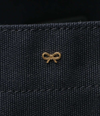 美品 ANYA HINDMARCH トートバッグ CARRY ONロゴトート ネイビー レディース アニヤ・ハインドマーチ