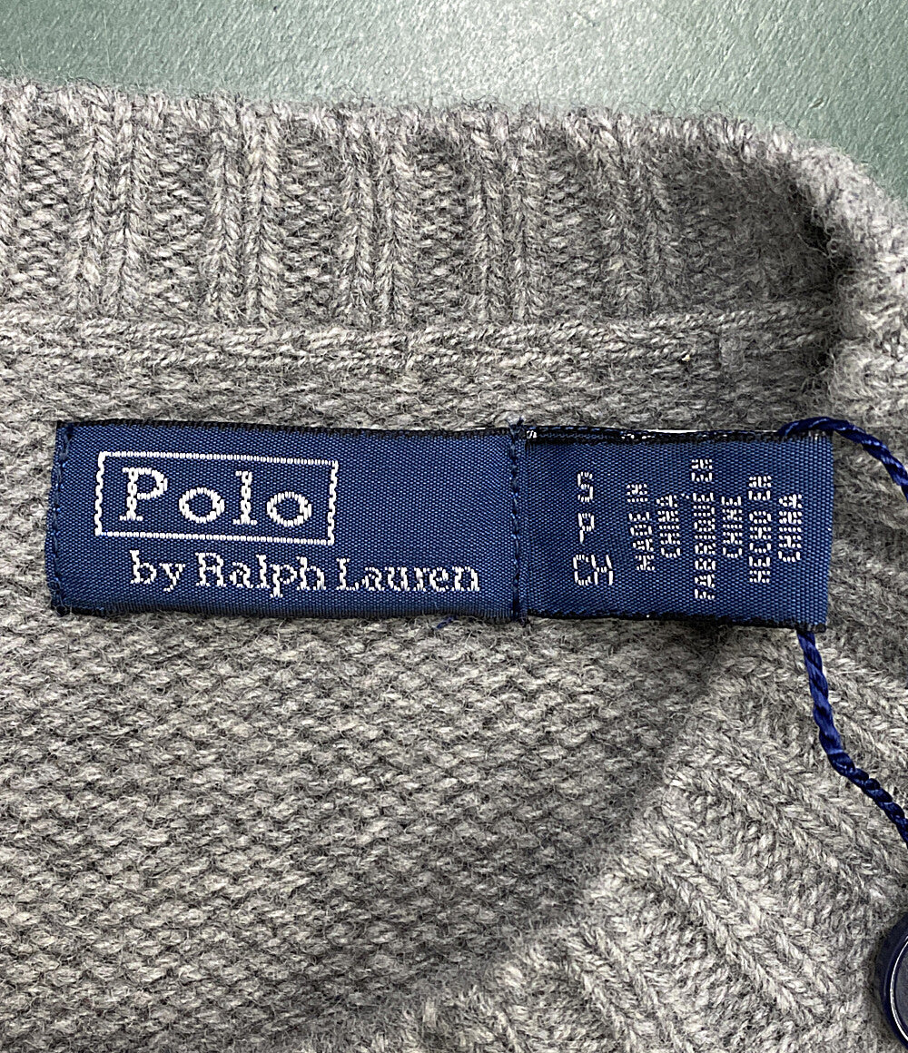 美品 RALPH LAUREN ニット ポロベア ウールカシミヤ グレー レディース SIZE S ラルフローレン