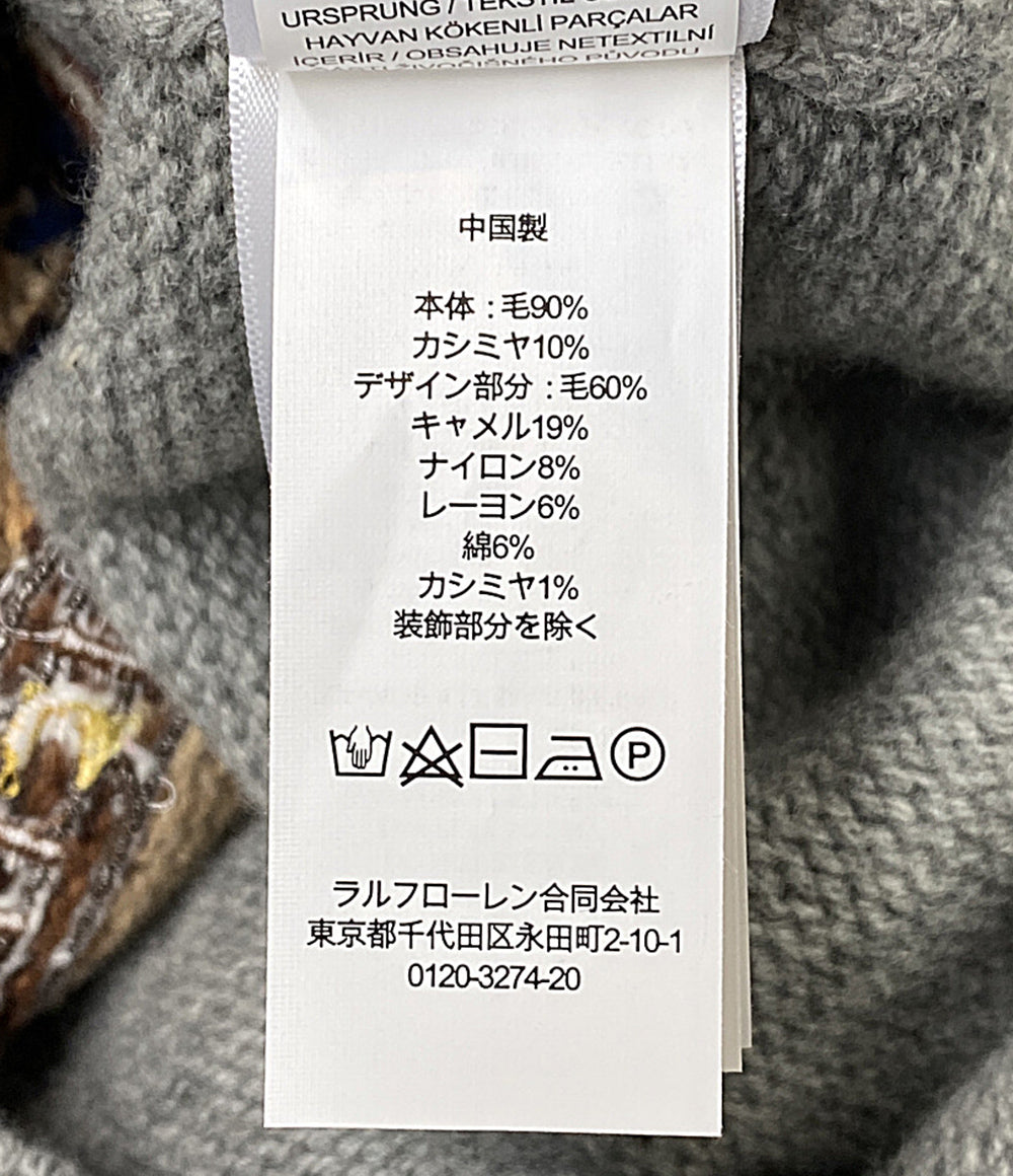 美品 RALPH LAUREN ニット ポロベア ウールカシミヤ グレー レディース SIZE S ラルフローレン