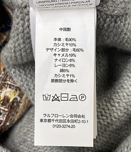 美品 RALPH LAUREN ニット ポロベア ウールカシミヤ グレー レディース SIZE S ラルフローレン