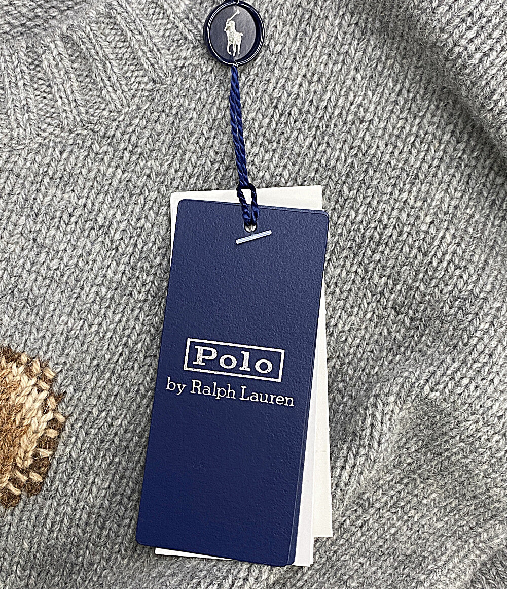 美品 RALPH LAUREN ニット ポロベア ウールカシミヤ グレー レディース SIZE S ラルフローレン
