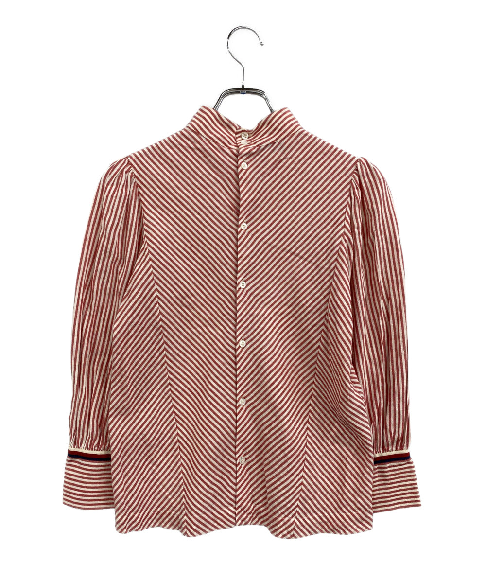 GUCCI 長袖ブラウス 子供服 レッド×ホワイト キッズ SIZE 12 グッチ
