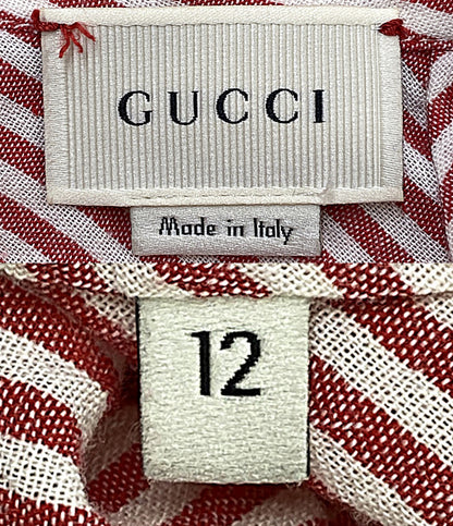GUCCI 長袖ブラウス 子供服 レッド×ホワイト キッズ SIZE 12 グッチ