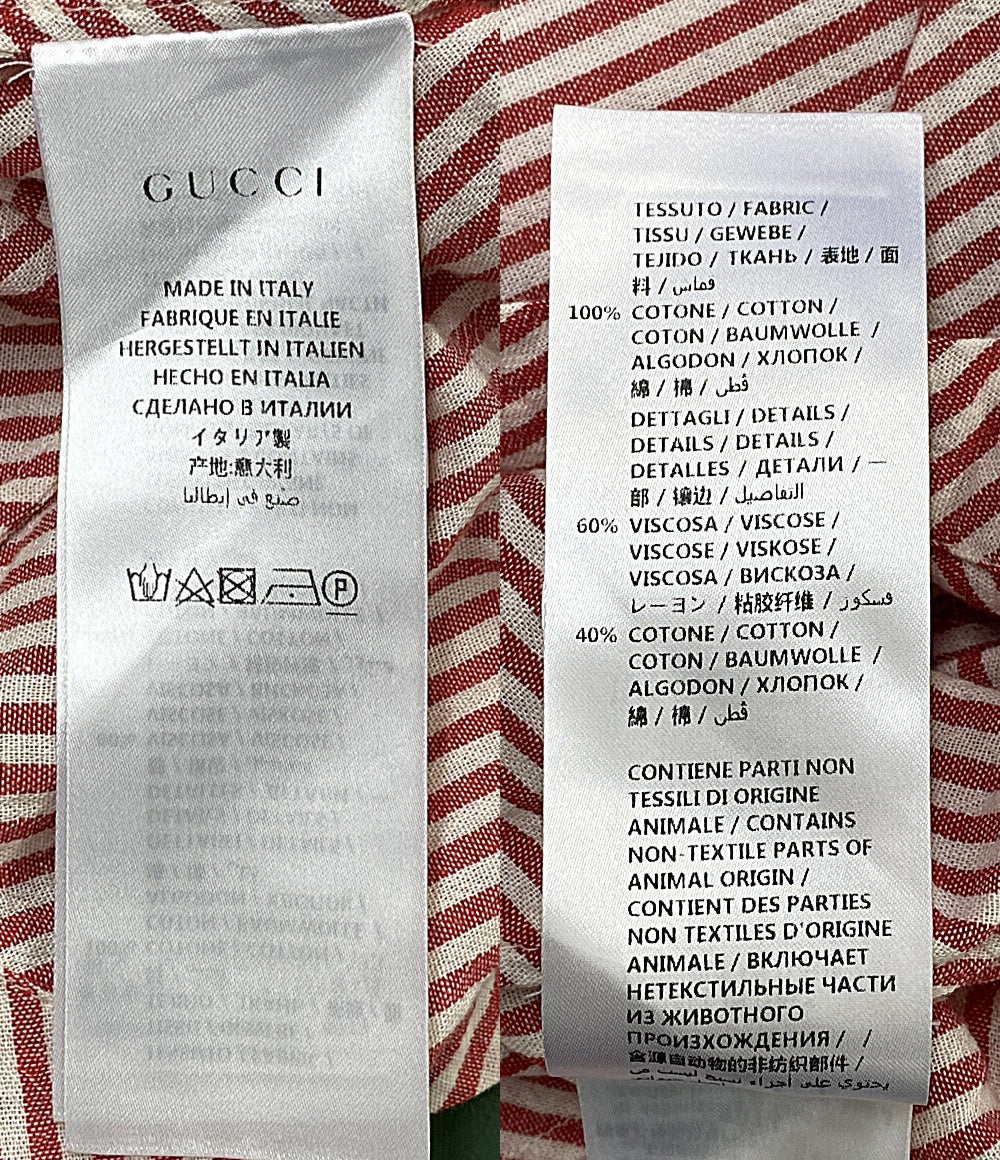 GUCCI 長袖ブラウス 子供服 レッド×ホワイト キッズ SIZE 12 グッチ
