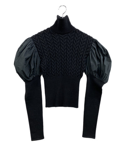 MAX MARA ニット ピュアウールバルーンスリーブ ブラック レディース SIZE S マックスマーラ