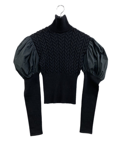 MAX MARA ニット ピュアウールバルーンスリーブ ブラック レディース SIZE S マックスマーラ