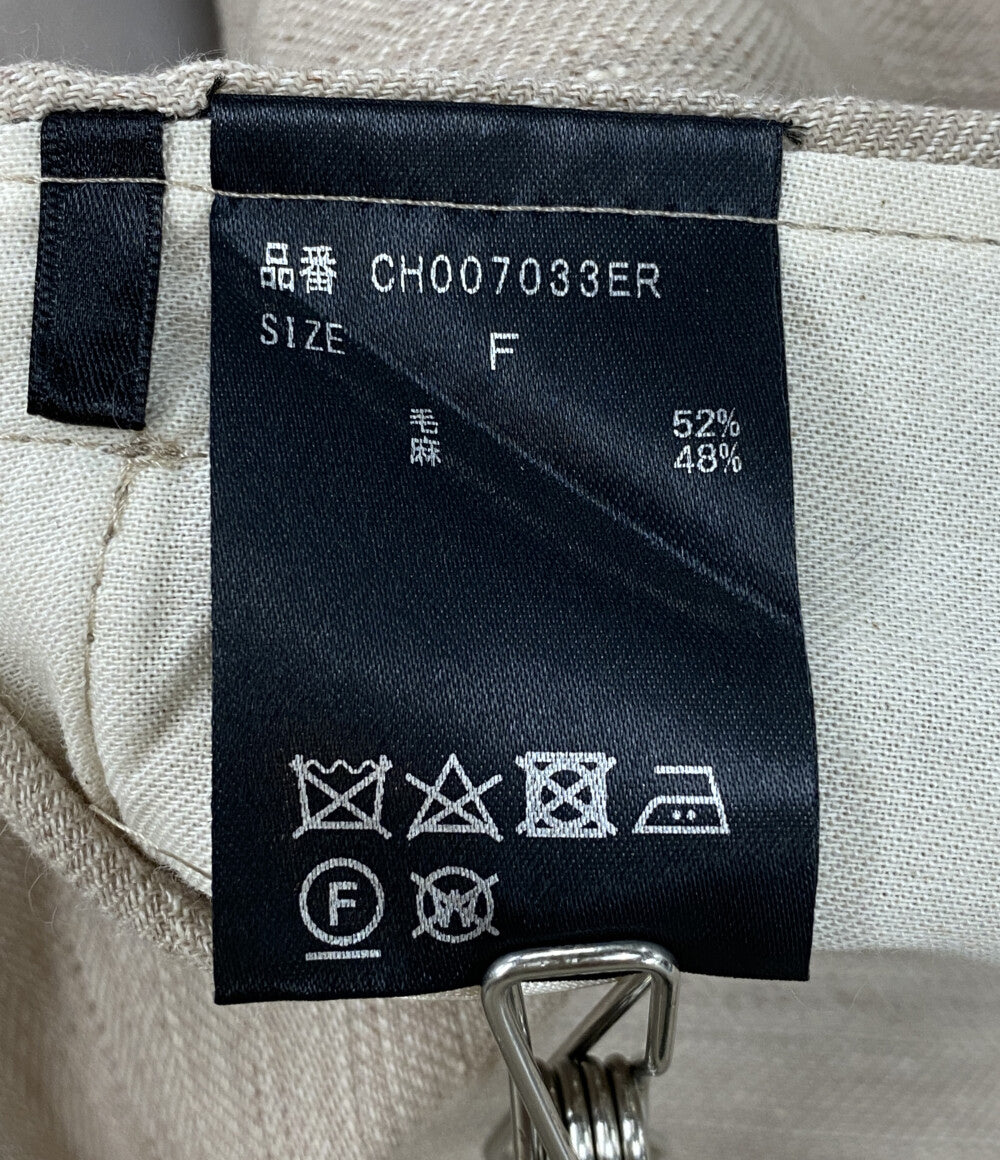 美品 Chaos テーラードジャケット アイボリー ナリアンジャケット ウールリネン CH007033ER レディース SIZE F カオス