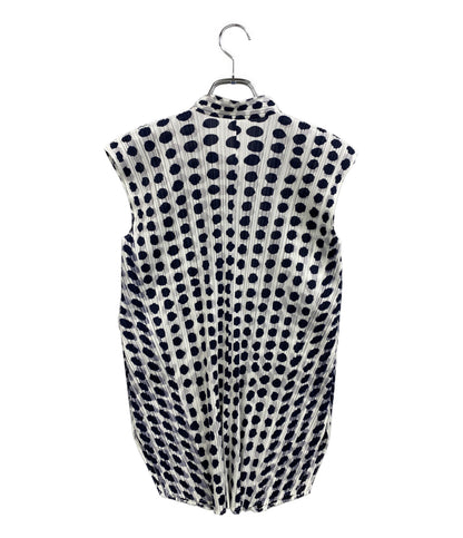 美品 PLEATS PLEASE ノースリーブシャツ ドット PP61-JT685 レディース SIZE 3 プリーツプリーズ
