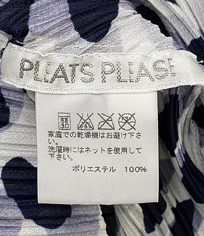 美品 PLEATS PLEASE ノースリーブシャツ ドット PP61-JT685 レディース SIZE 3 プリーツプリーズ