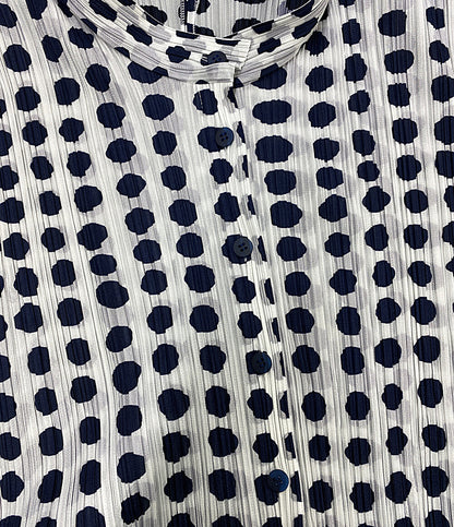 美品 PLEATS PLEASE ノースリーブシャツ ドット PP61-JT685 レディース SIZE 3 プリーツプリーズ