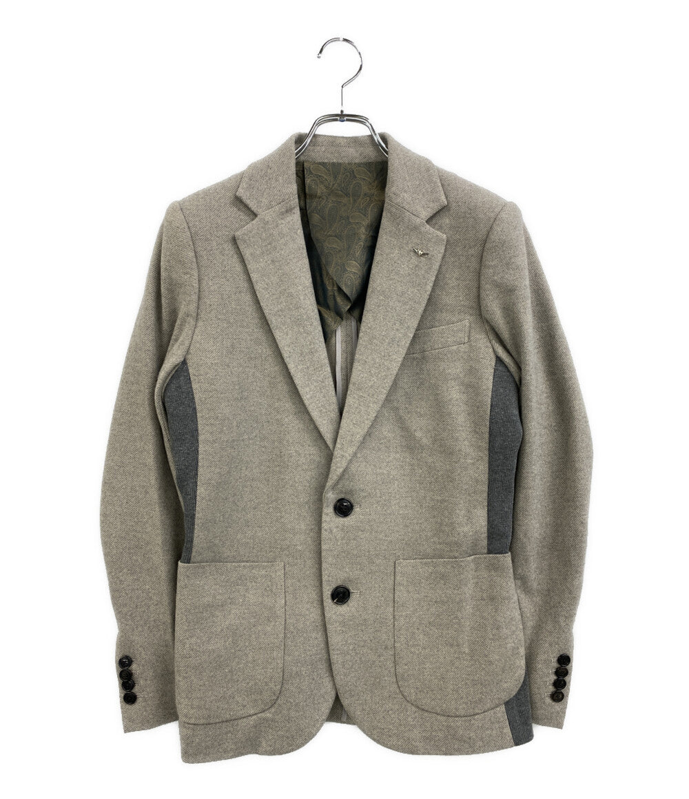 美品 1PIU1UGUALE3 テーラードジャケット RIB 2B JKT グレー MRB638 メンズ SIZE 3 ウノピュウノウグァーレトレ