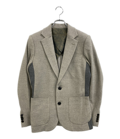 美品 1PIU1UGUALE3 テーラードジャケット RIB 2B JKT グレー MRB638 メンズ SIZE 3 ウノピュウノウグァーレトレ