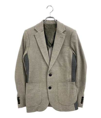 美品 1PIU1UGUALE3 テーラードジャケット RIB 2B JKT グレー MRB638 メンズ SIZE 3 ウノピュウノウグァーレトレ