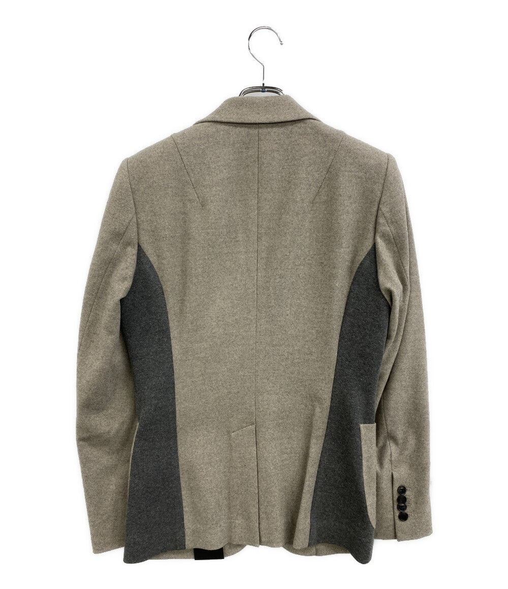 美品 1PIU1UGUALE3 テーラードジャケット RIB 2B JKT グレー MRB638 メンズ SIZE 3 ウノピュウノウグァーレトレ