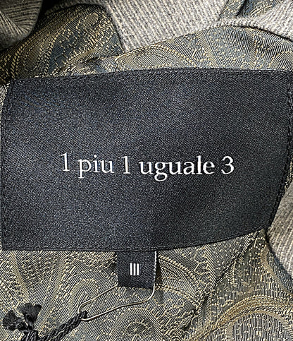 美品 1PIU1UGUALE3 テーラードジャケット RIB 2B JKT グレー MRB638 メンズ SIZE 3 ウノピュウノウグァーレトレ