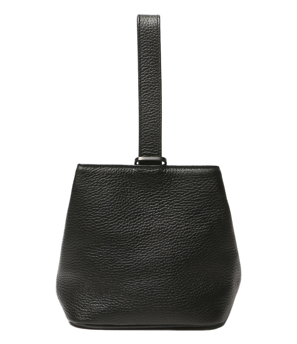 美品 HushTag ハッシュタグ 巾着レザーバッグ ブラック メンズ
