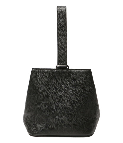 美品 HushTag ハッシュタグ 巾着レザーバッグ ブラック メンズ