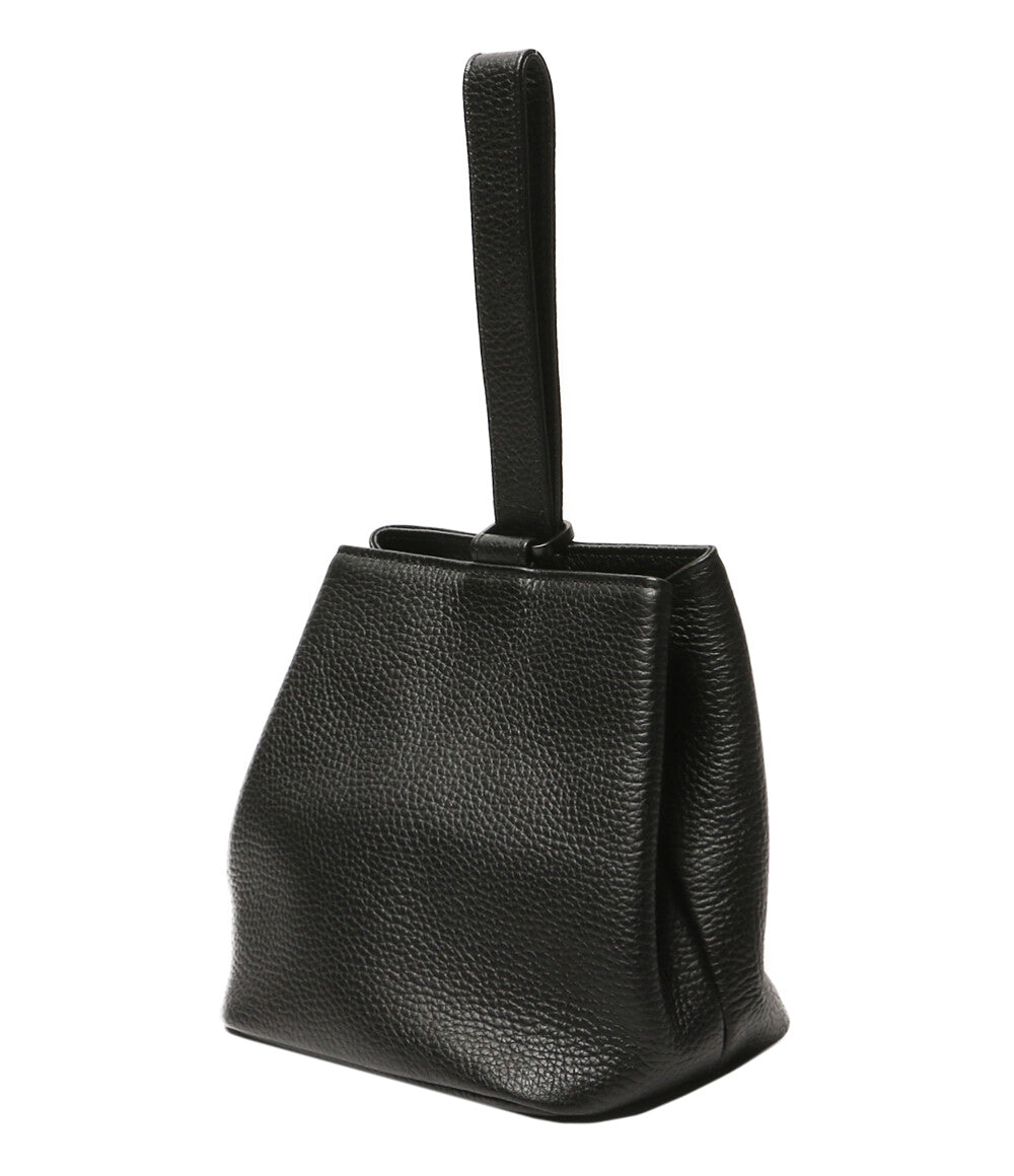 美品 HushTag ハッシュタグ 巾着レザーバッグ ブラック メンズ