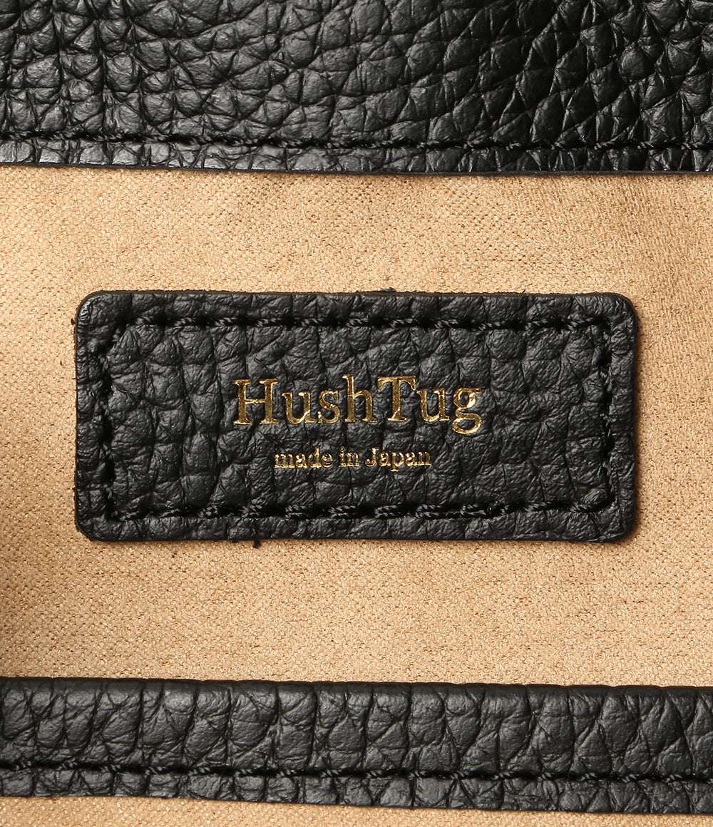 美品 HushTag ハッシュタグ 巾着レザーバッグ ブラック メンズ