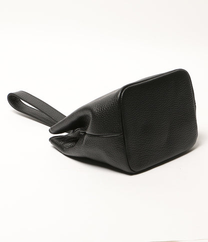 美品 HushTag ハッシュタグ 巾着レザーバッグ ブラック メンズ