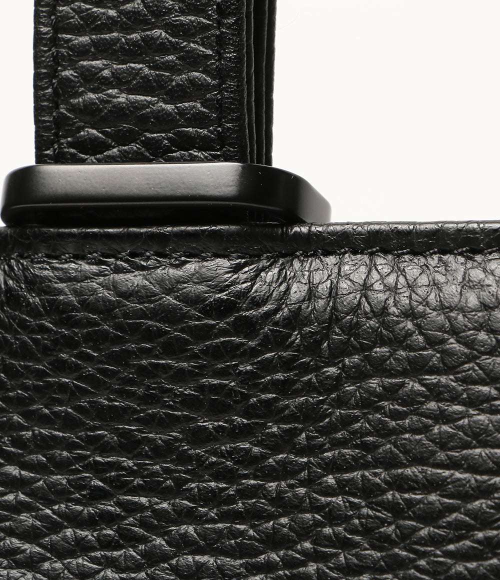 美品 HushTag ハッシュタグ 巾着レザーバッグ ブラック メンズ
