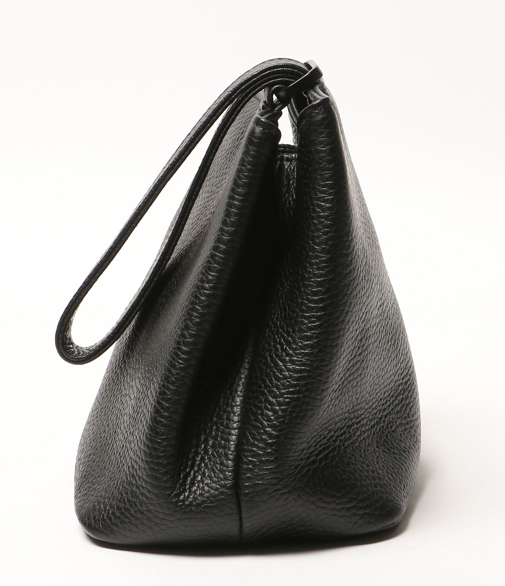 美品 HushTag ハッシュタグ 巾着レザーバッグ ブラック メンズ