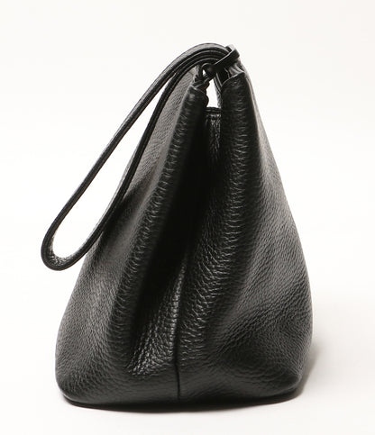 美品 HushTag ハッシュタグ 巾着レザーバッグ ブラック メンズ