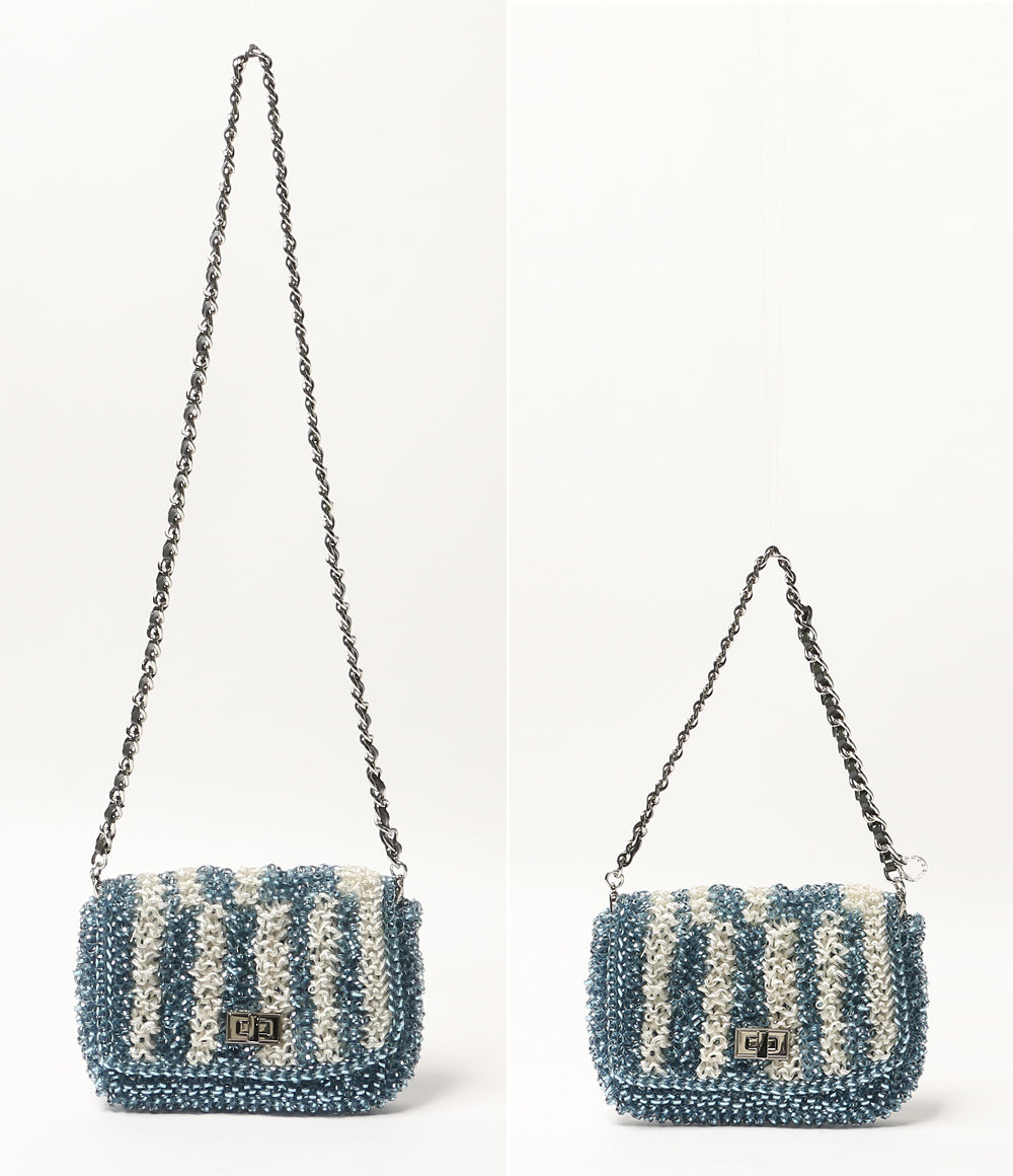 美品 ANTEPRIMA ストライプワイヤーショルダー レディース アンテプリマ