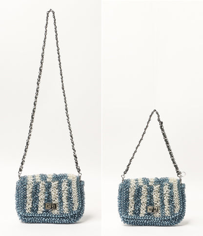 美品 ANTEPRIMA ストライプワイヤーショルダー レディース アンテプリマ
