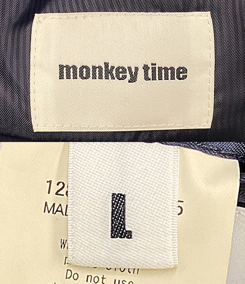 美品 MONKEY TIME テーラードジャケット ウールテーラードジャケット グリーン 1285-199-0055 メンズ SIZE L モンキータイム