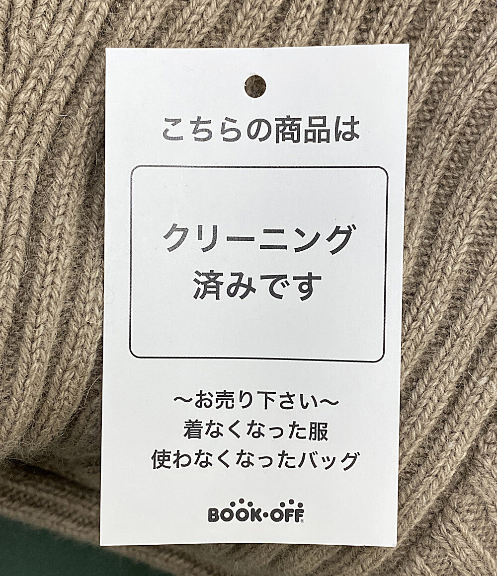 美品 Her lip to 長袖ニットワンピース リブ ベージュ 1234205099 レディース SIZE M ハーリップトゥ