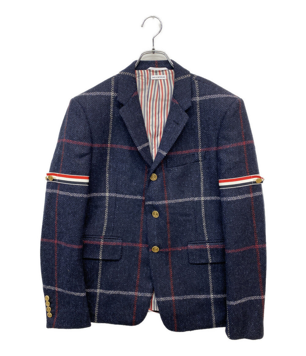 美品 THOM BROWNE テーラードジャケット ウール100 アームバンド メンズ SIZE 2 トムブラウン
