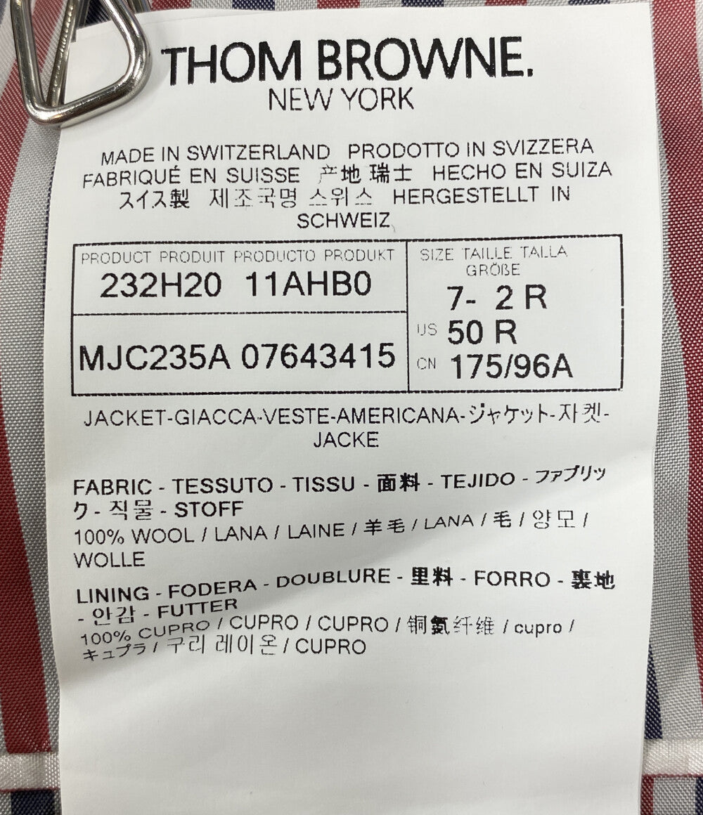 美品 THOM BROWNE テーラードジャケット ウール100 アームバンド メンズ SIZE 2 トムブラウン
