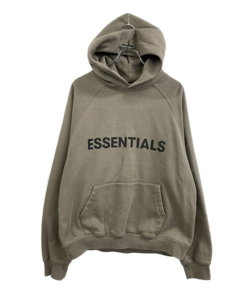 ESSENTIALS パーカー 前面ロゴ グレージュ メンズ SIZE S エッセンシャルズ