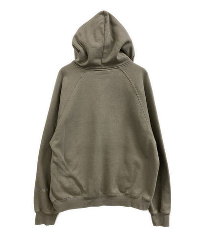 ESSENTIALS パーカー 前面ロゴ グレージュ メンズ SIZE S エッセンシャルズ