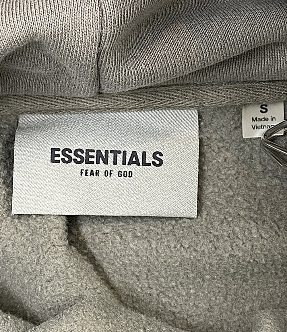 ESSENTIALS パーカー 前面ロゴ グレージュ メンズ SIZE S エッセンシャルズ