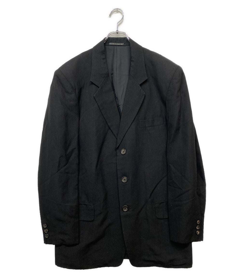 YOHJI YAMAMOTO POUR HOMME テーラードジャケット ラミー レーヨン混 ブラック メンズ SIZE S ヨウジヤマモトプールオム