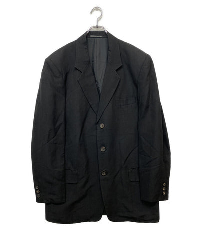 YOHJI YAMAMOTO POUR HOMME テーラードジャケット ラミー レーヨン混 ブラック メンズ SIZE S ヨウジヤマモトプールオム