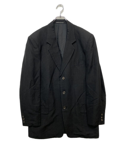 YOHJI YAMAMOTO POUR HOMME テーラードジャケット ラミー レーヨン混 ブラック メンズ SIZE S ヨウジヤマモトプールオム