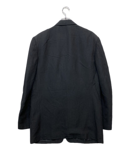 YOHJI YAMAMOTO POUR HOMME テーラードジャケット ラミー レーヨン混 ブラック メンズ SIZE S ヨウジヤマモトプールオム