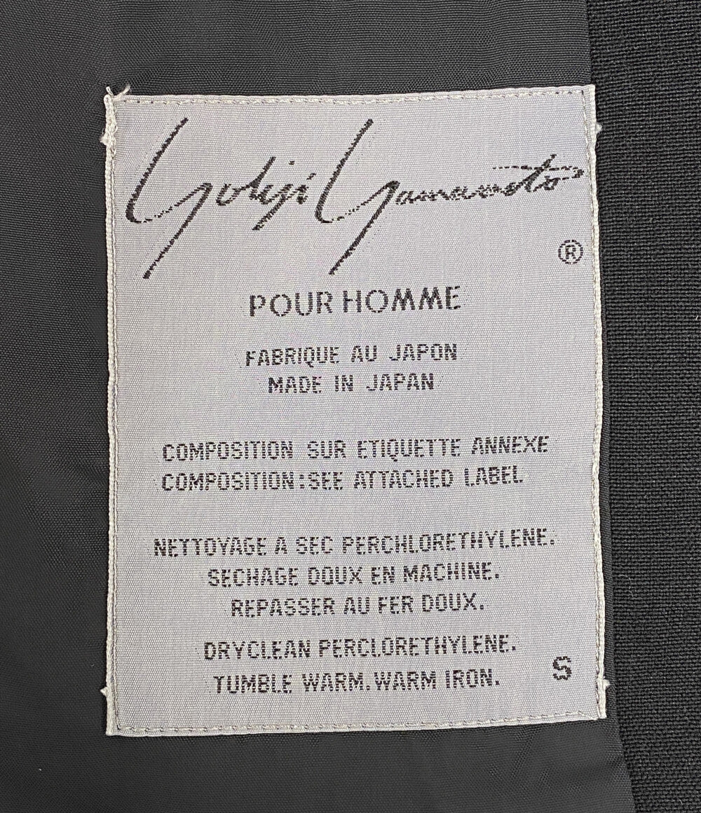 YOHJI YAMAMOTO POUR HOMME テーラードジャケット ラミー レーヨン混 ブラック メンズ SIZE S ヨウジヤマモトプールオム
