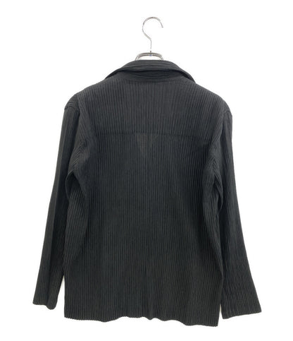 美品 ISSEY MIYAKE カーディガン ブラック プリーツ加工 IM22FD920 レディース SIZE 2 イッセイミヤケ